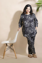 Breathables Floral Cotton Co-Ord Set – Black | Grocsy