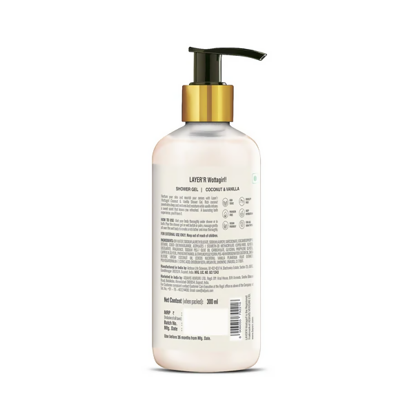 Layerr Wottagirl Coconut & Vanilla Shower Gel | Grocsy