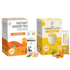 TeaFit AM/PM Wellness No Sugar Tea Premix - Ginger Tea & Turmeric Latte | Grocsy
