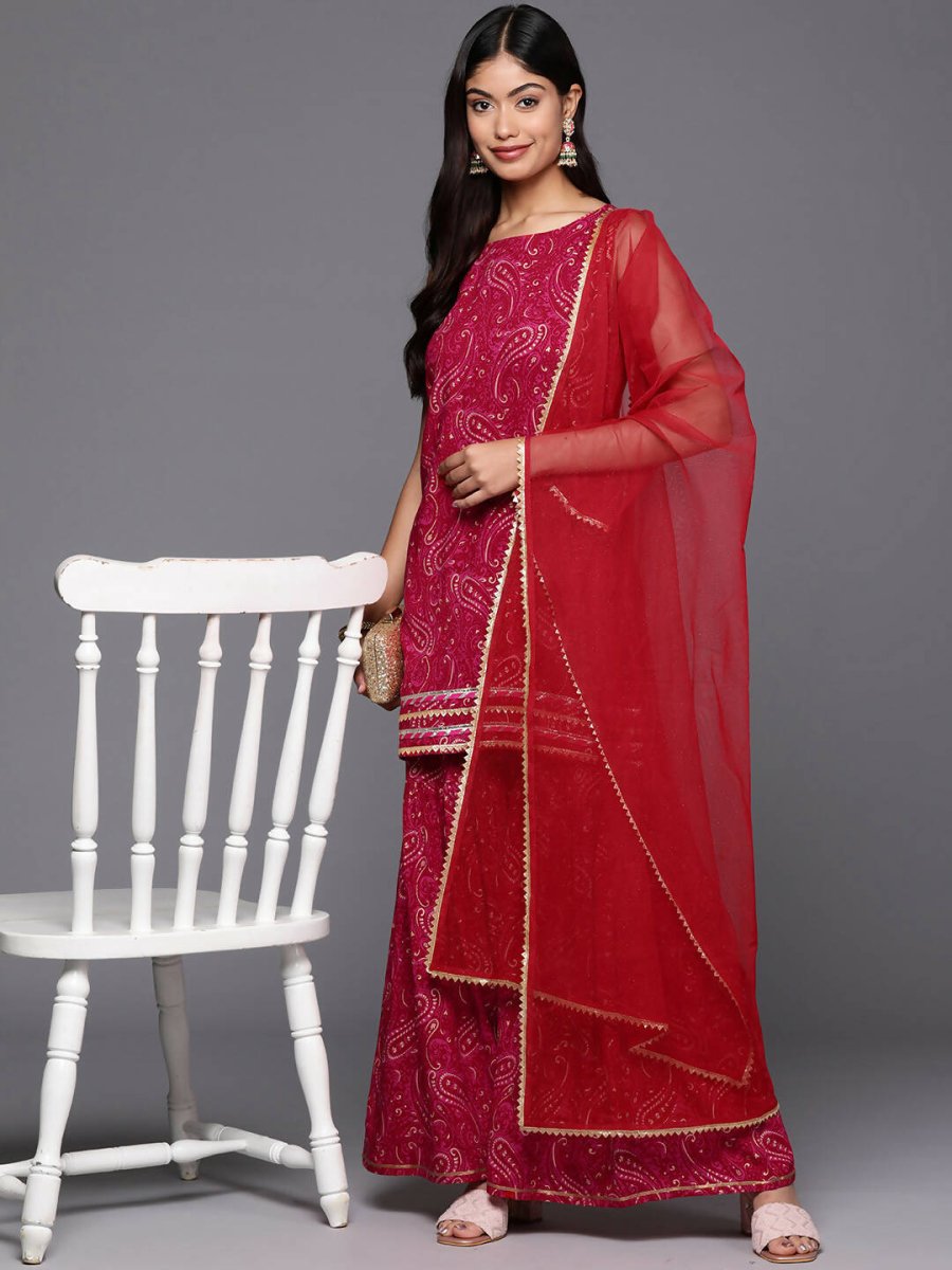 Ahalyaa Women's Traditional wear Kurta Set - Red | Grocsy