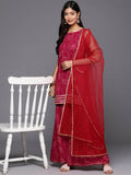 Ahalyaa Women's Traditional wear Kurta Set - Red | Grocsy