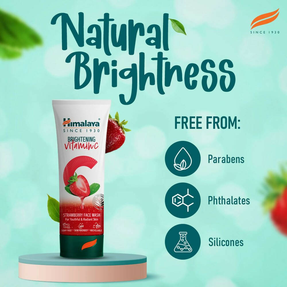 Himalaya Herbals Brightening Vitamin C Strawberry Face Wash | Grocsy