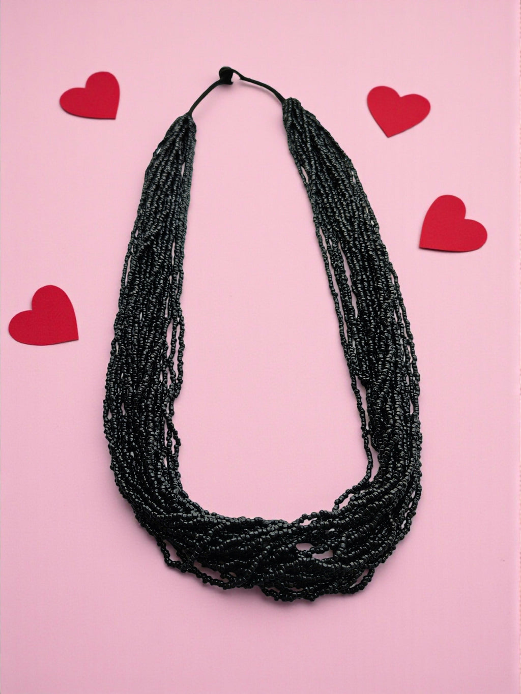 Inhanns Rangsaaz 20-Layer Luxe Long Beaded Only Necklace - Black Only Neckalce 20 Layer Long | Grocsy