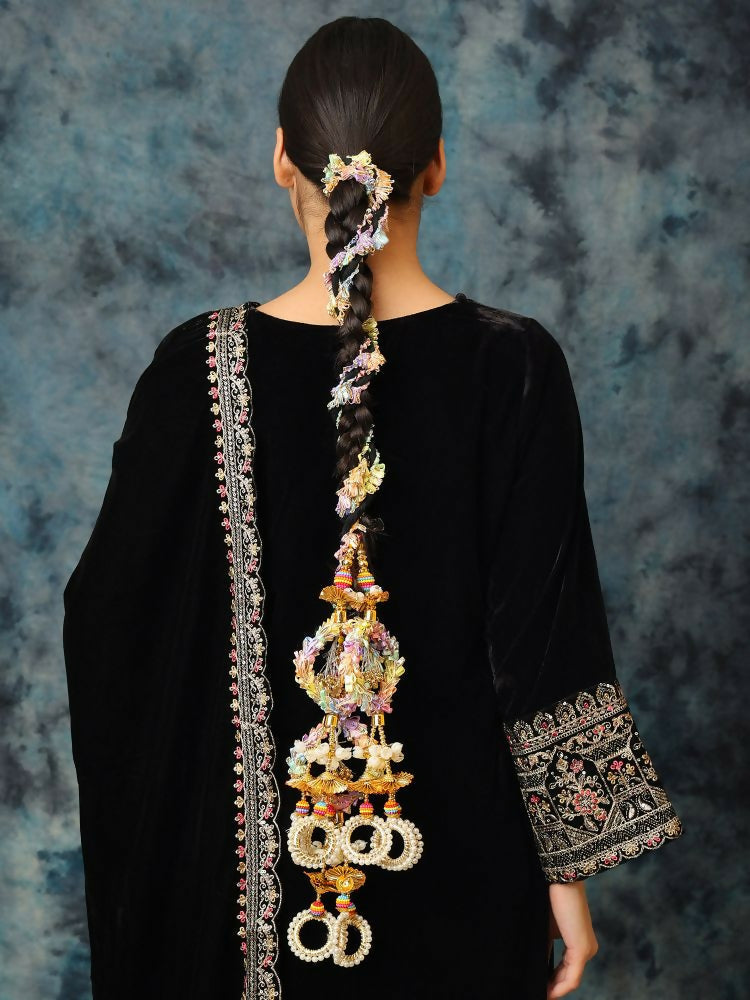 Ruby Raang Colorful Gota Pati Colorful Stones And Golden Stones Parandi | Grocsy