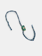 NVR Women & Men Set of 2 Turquoise Blue Lotus Shape Kundan-Studded & Beaded Rakhi Set With Roli Chawal & Chocolate | Grocsy