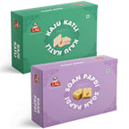 Lal Sweets Combo Pack - Kaju Katli 400 g & Soan Papdi Premium 400g| Desi Cow Ghee Indian Sweet Box Combo | Grocsy