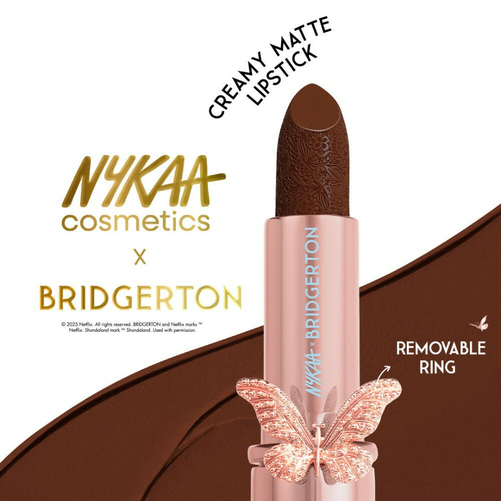 Nykaa Cosmetics X Bridgerton Creamy Matte Longwear Lipstick - Forbidden Love | Grocsy