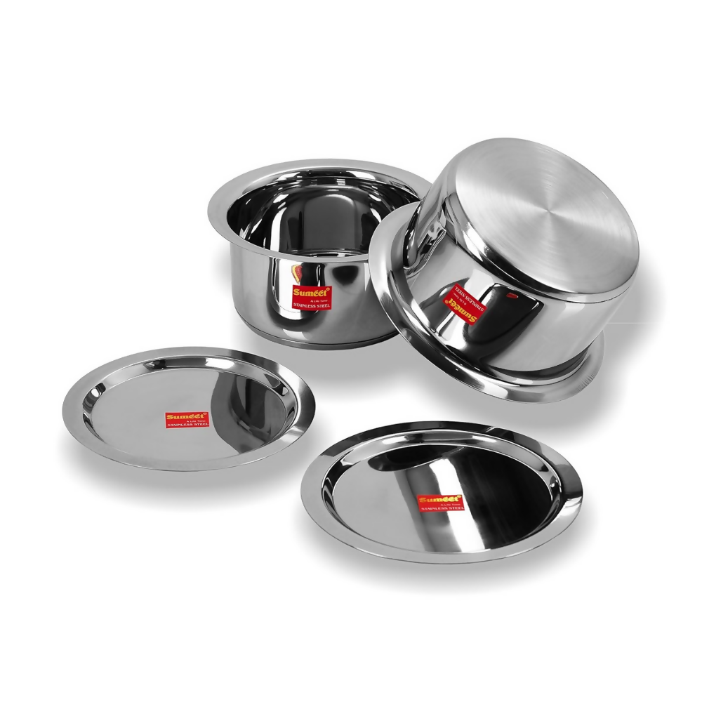 Sumeet Stainless Steel Induction Bottom Induction & Gas Stove Friendly Container Set | Grocsy