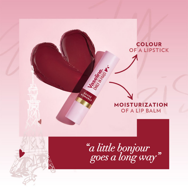 Vaseline Emily In Paris Tinted Lip Balm Stick - Rouge Romance | Grocsy