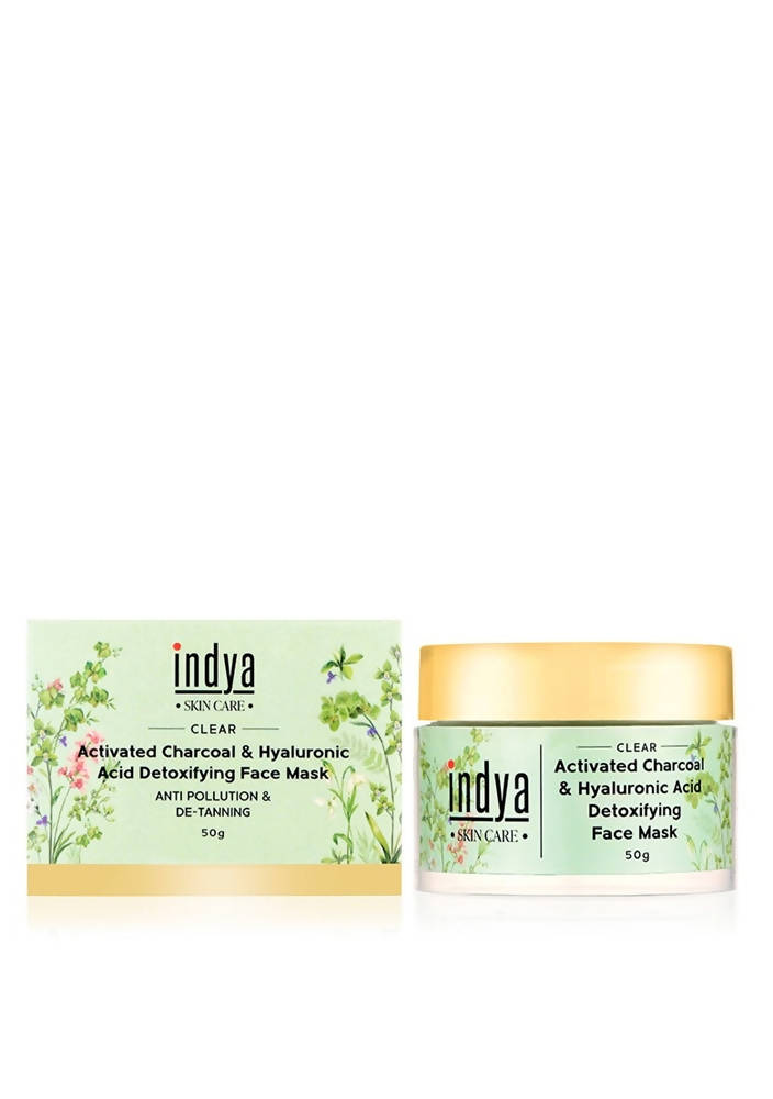 Indya Activated Charcoal & Hyaluronic Acid Detoxifying Face Mask | Grocsy