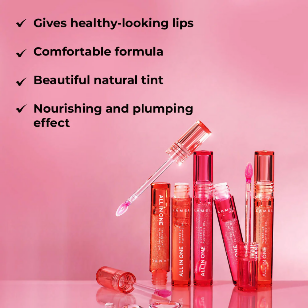 Lamel All In One Lip Tinted Plumping Oil - 404 Berry Ice | Grocsy