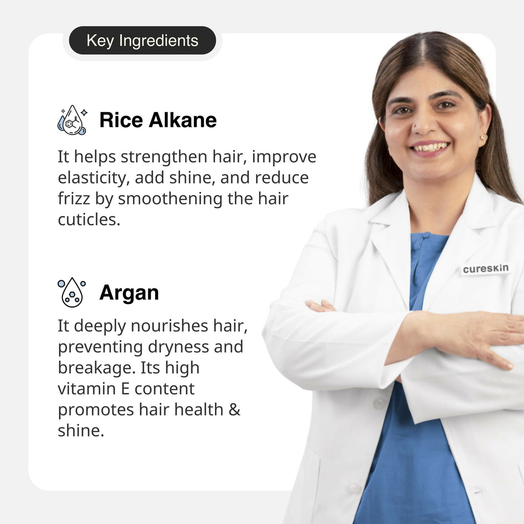 Cureskin Smooth and Shine Hair Serum Helps Reducing Hair Breakage, Frizz | Grocsy