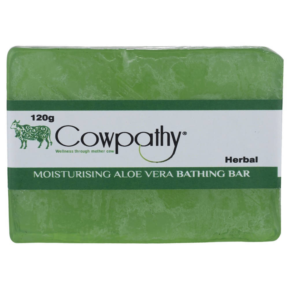 Cowpathy Herbal Moisturising Aloe Vera Bathing Bar (120 GM) | Grocsy