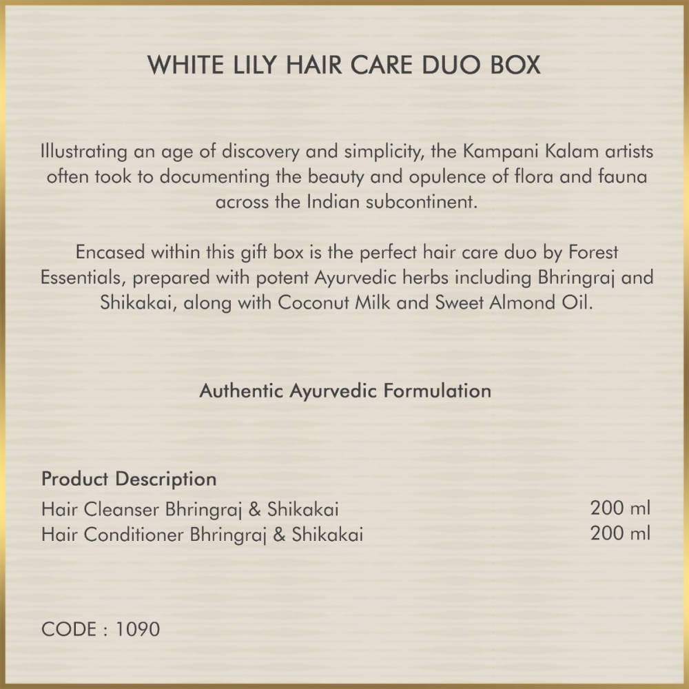 Forest Essentials White Lily Hair Care Duo Box | Grocsy