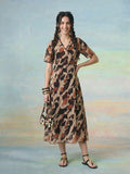 Janasya Multi A-Line Georgette Dress | Grocsy