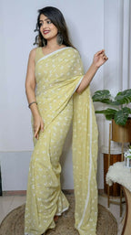 Vamsee Patangiyu Magenta Georgette Saree | Grocsy