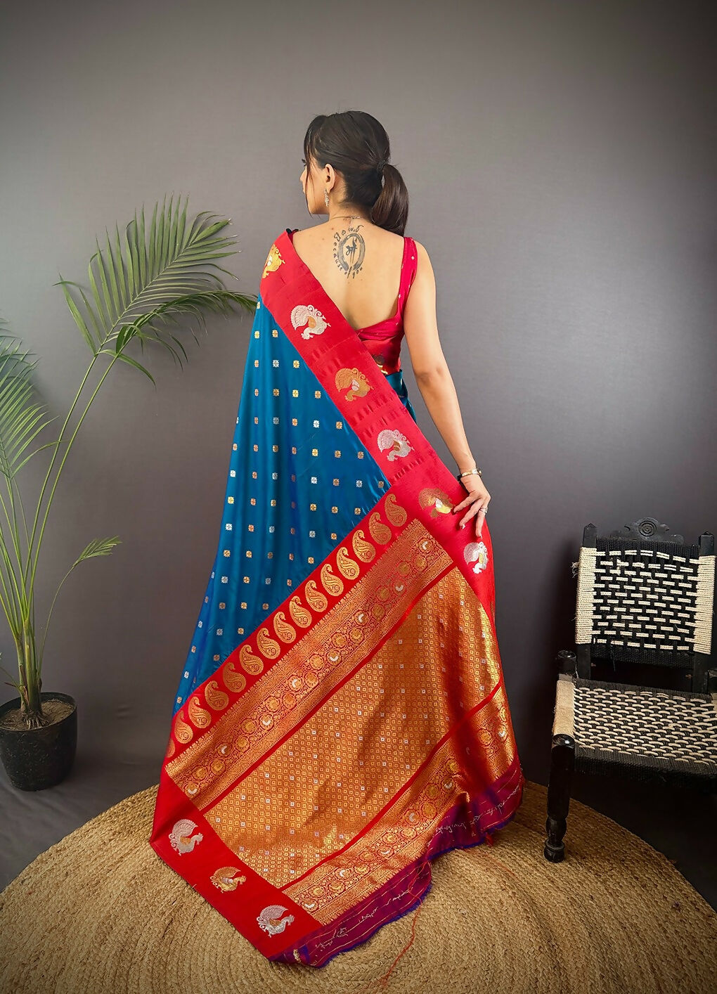 Joban Fashion Rani Pink Butti Banarasi Silk Sarees | Grocsy