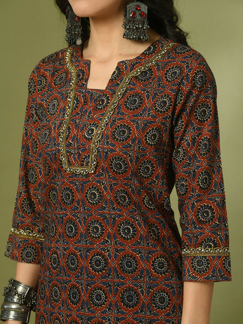 Myshka Women's Multi Printed Cotton Straight Party Kurta Set With Dupatta | Grocsy