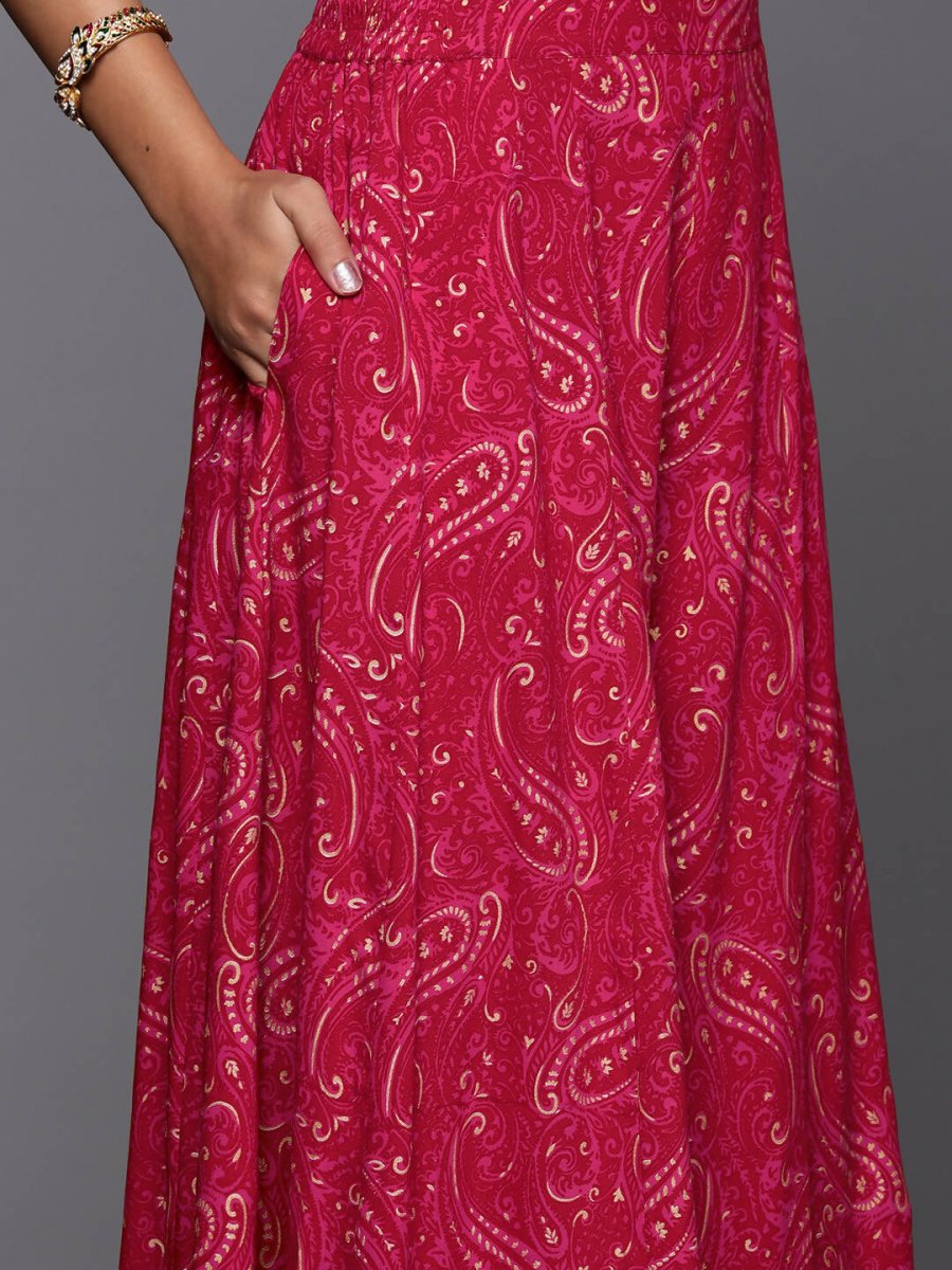 Ahalyaa Women's Traditional Wear Co-ods - Red | Grocsy