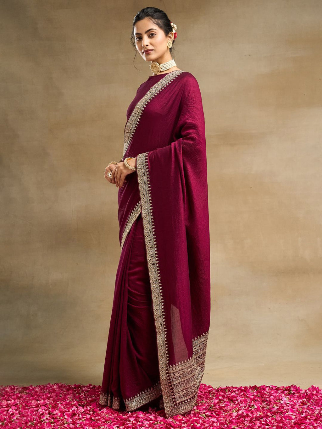 kasee Embroidered Pure Silk Saree | Grocsy