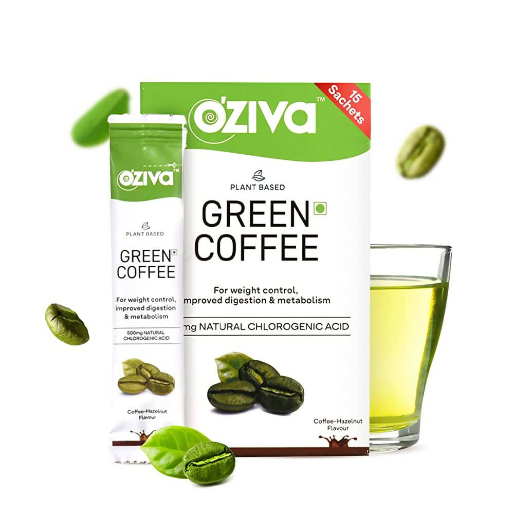 OZiva Plant Based Green Coffee-Coffee & Hazelnut Flavor | Grocsy