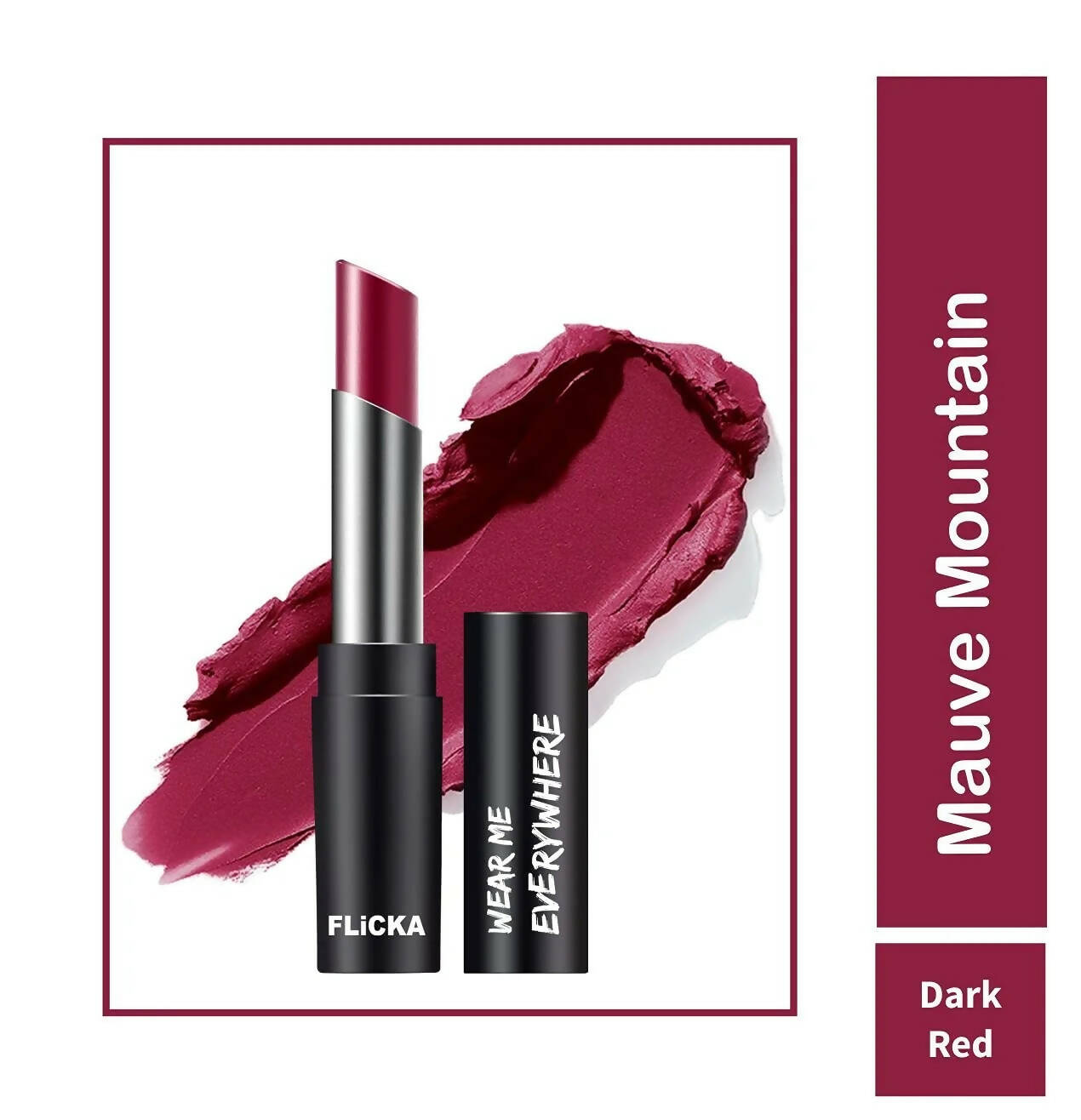 FLiCKA Wear Me Everywhere Creamy Matte Lipstick Mauve Mountain - Maroon | Grocsy