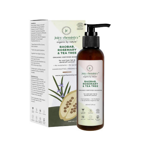 Juicy Chemistry Baobab Rosemary & Tea Tree Organic Shampoo | Grocsy