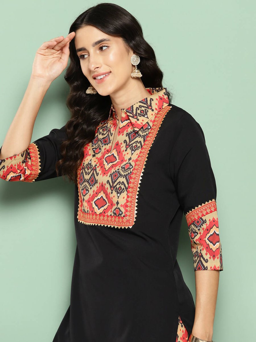 Ahalyaa Women's Traditional wear Kurta Set - Black | Grocsy