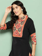 Ahalyaa Women's Traditional wear Kurta Set - Black | Grocsy