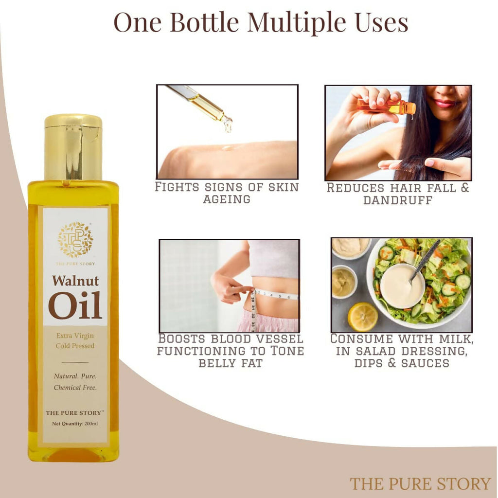 The Pure Story Natural Cold Pressed Oil for Hair & Skin with Walnut | Grocsy