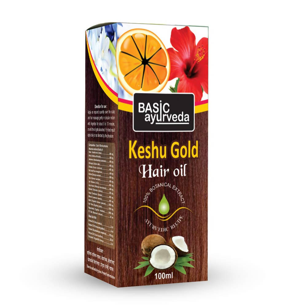 Basic Ayurveda Keshu Gold Hair Oil | Grocsy