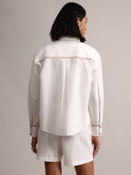 Zaccai Women's White Poplin Solid Co-Ords | Grocsy