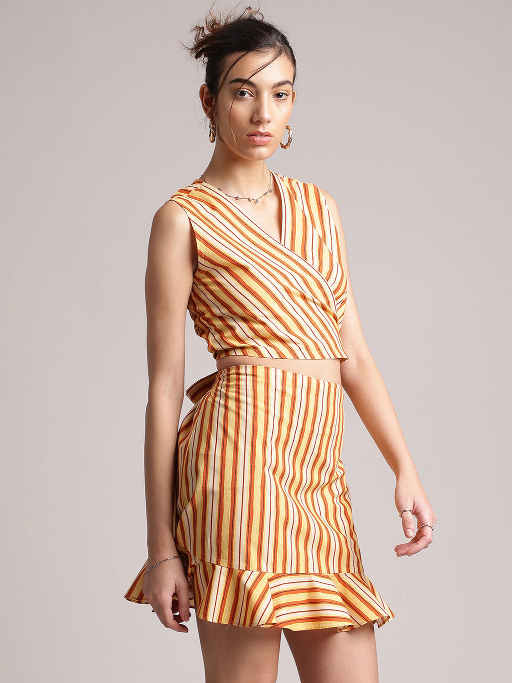 Zaccai Women's Multi Poplin Striped Co-Ords | Grocsy