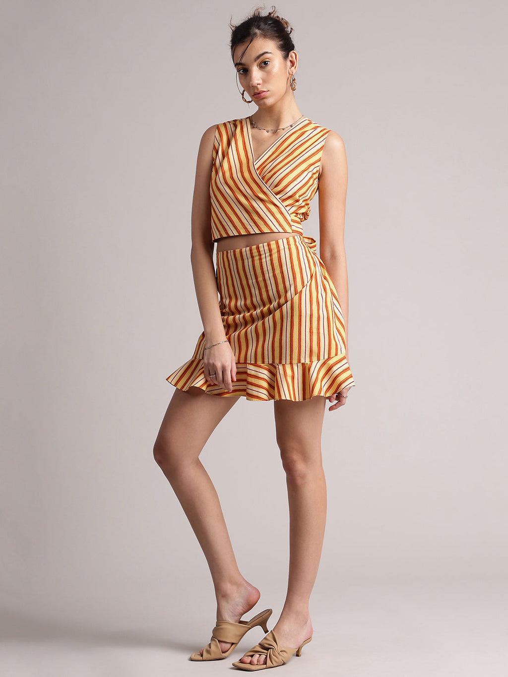 Zaccai Women's Multi Poplin Striped Co-Ords | Grocsy