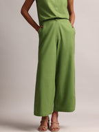 Zaccai Women's Green Cambric Solid Co-Ords | Grocsy