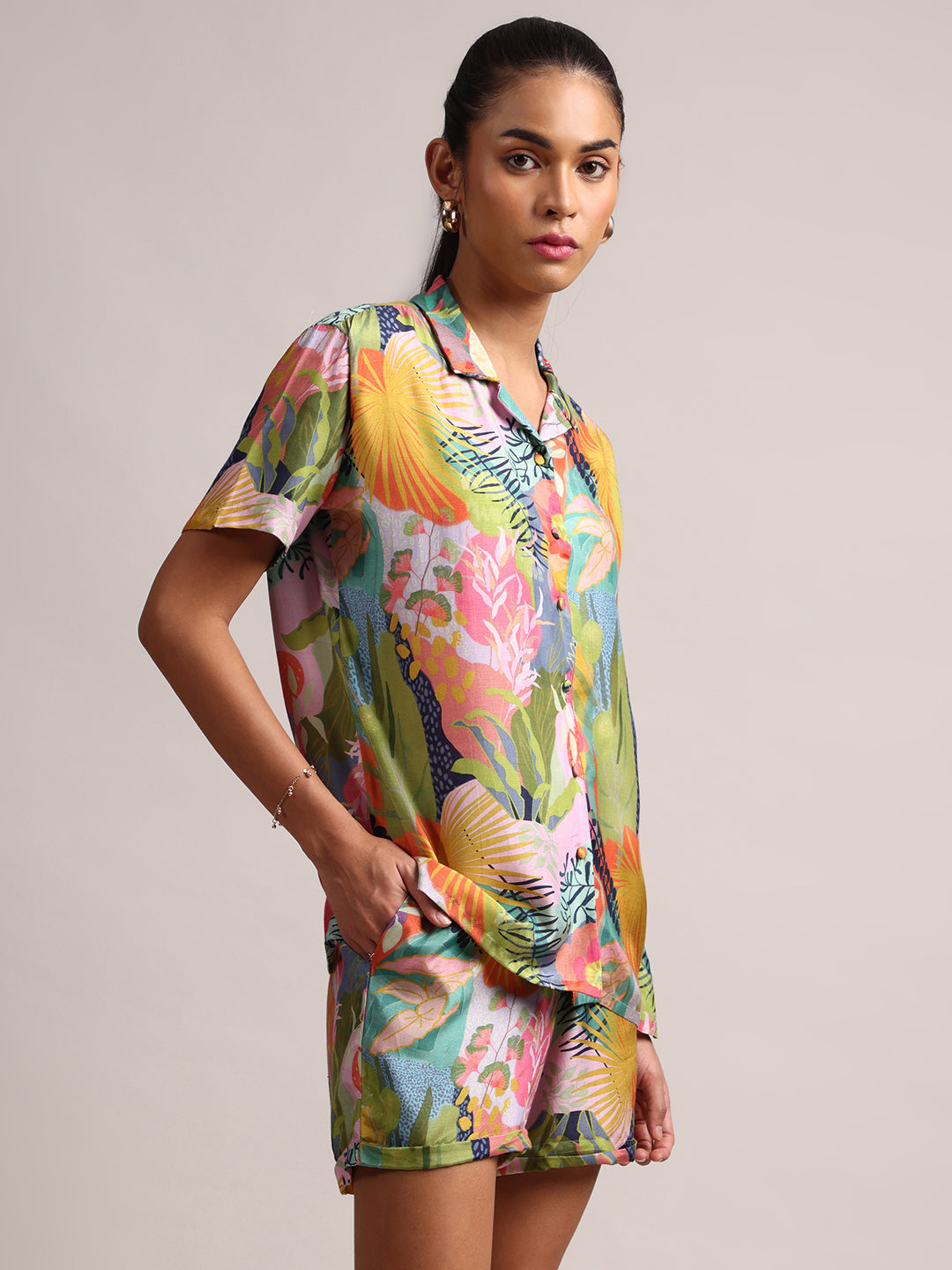 Zaccai Women's Multi Muslin Tropical Co-Ords | Grocsy