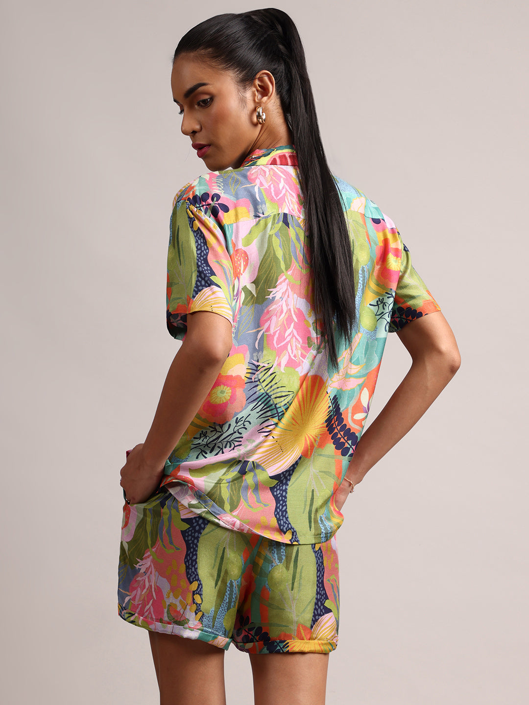 Zaccai Women's Multi Muslin Tropical Co-Ords | Grocsy