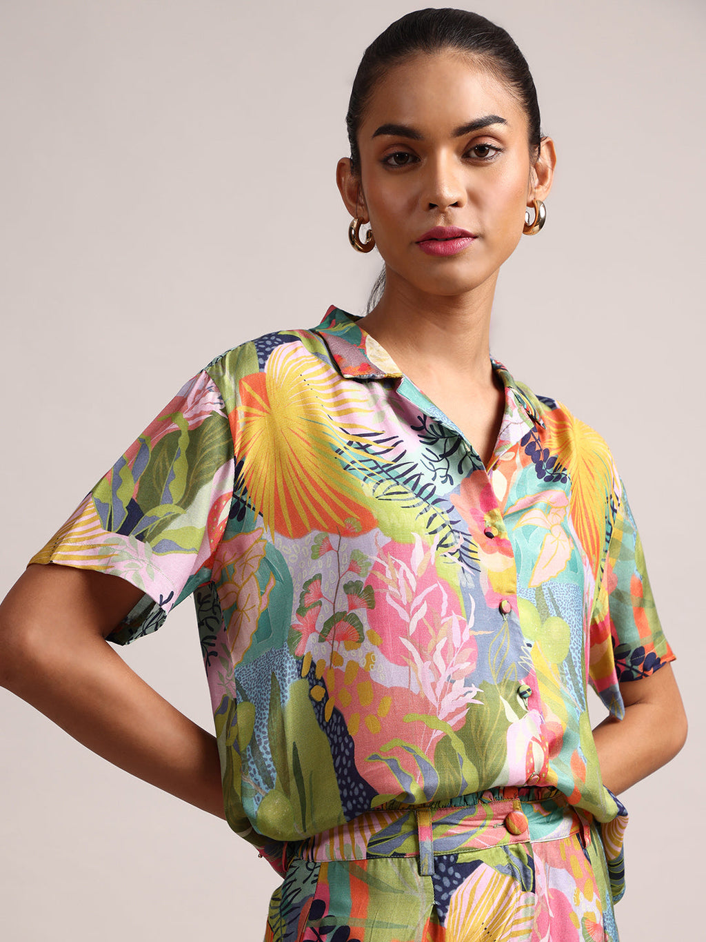 Zaccai Women's Multi Muslin Tropical Co-Ords | Grocsy