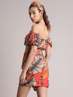 Zaccai Women's Orange Muslin Tropical Co-Ords | Grocsy