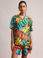 Zaccai Women's Multi Muslin Tropical Co-Ords | Grocsy