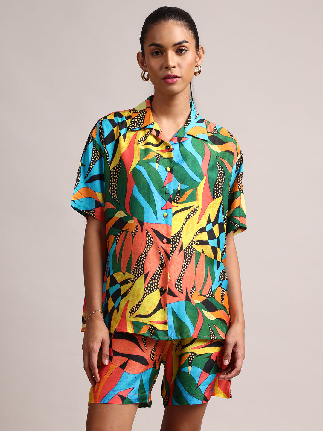 Zaccai Women's Multi Muslin Tropical Co-Ords | Grocsy