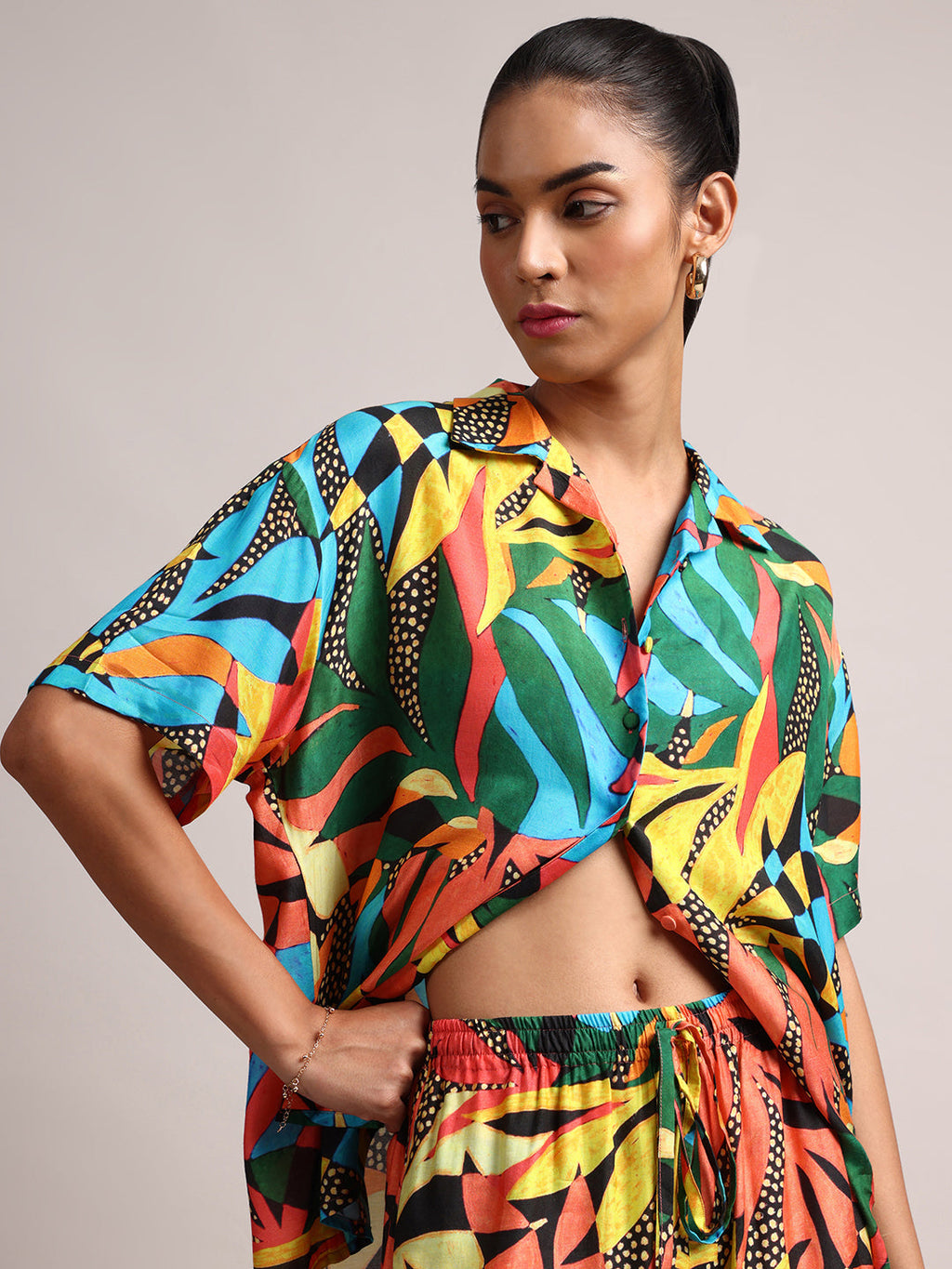 Zaccai Women's Multi Muslin Tropical Co-Ords | Grocsy