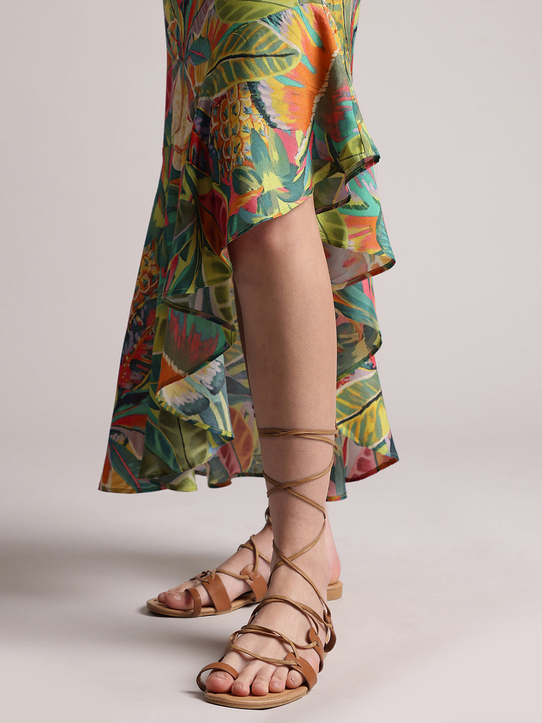 Zaccai Women's Green Muslin Tropical Co-Ords | Grocsy