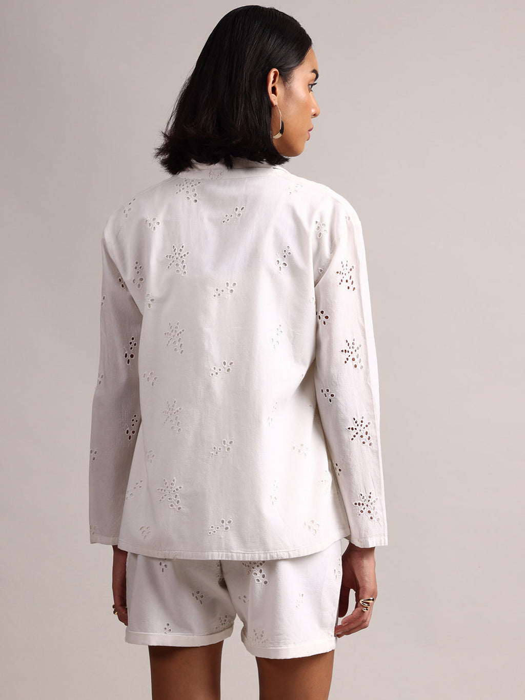 Zaccai Women's White Cambric Schiffli Co-Ords | Grocsy