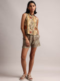 Zaccai Women's Yellow Linen Floral Co-Ords | Grocsy