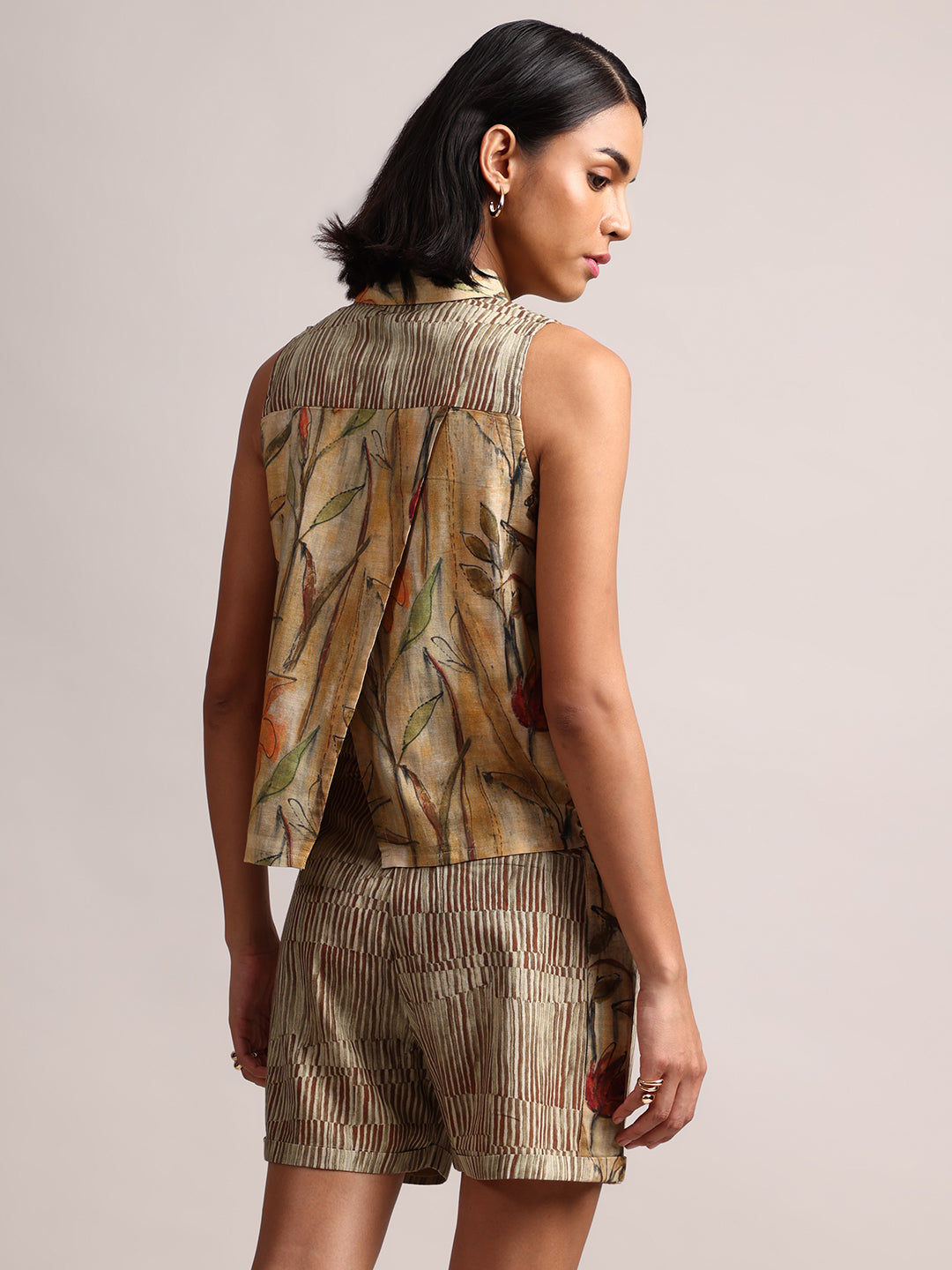 Zaccai Women's Yellow Linen Floral Co-Ords | Grocsy