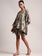 Zaccai Women's Grey Cotton Linen Floral Co-Ords | Grocsy