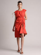 Zaccai Women's Rust Poplin Solid Dress | Grocsy