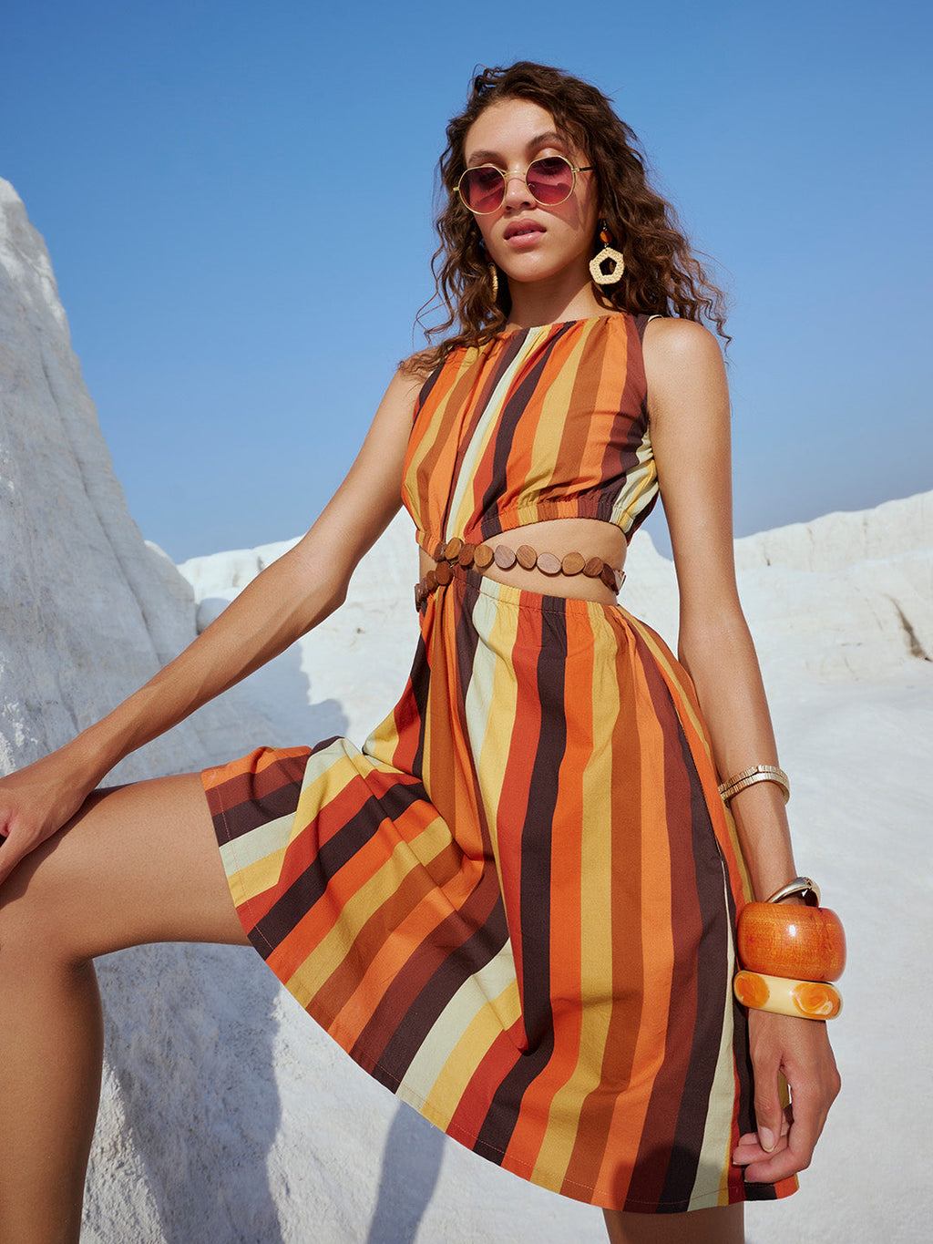 Zaccai Women's Multi Poplin Striped Dress | Grocsy