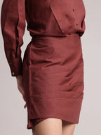 Zaccai Women's Brown Poplin Solid Dress | Grocsy